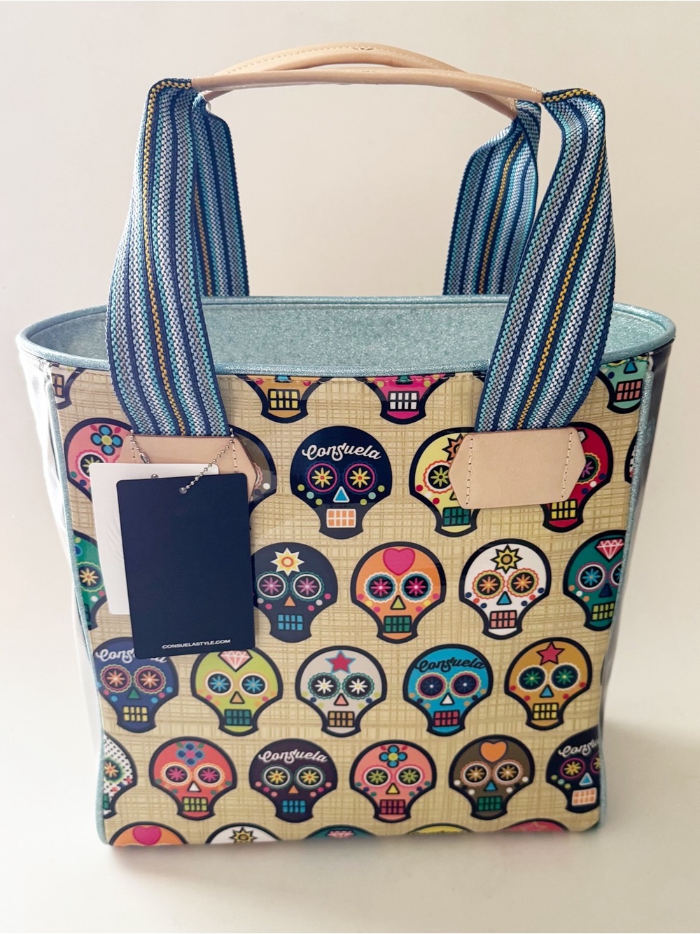 Consuela Sugar Skull Classic Tote Bag Shopper Calavera De Azucar Mexican Boho - Picture 1 of 12